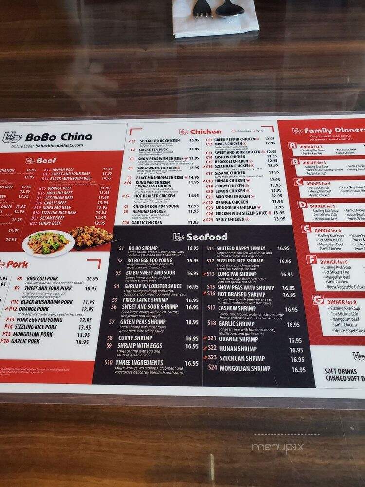 Bo Bo China - Dallas, TX menu_pic