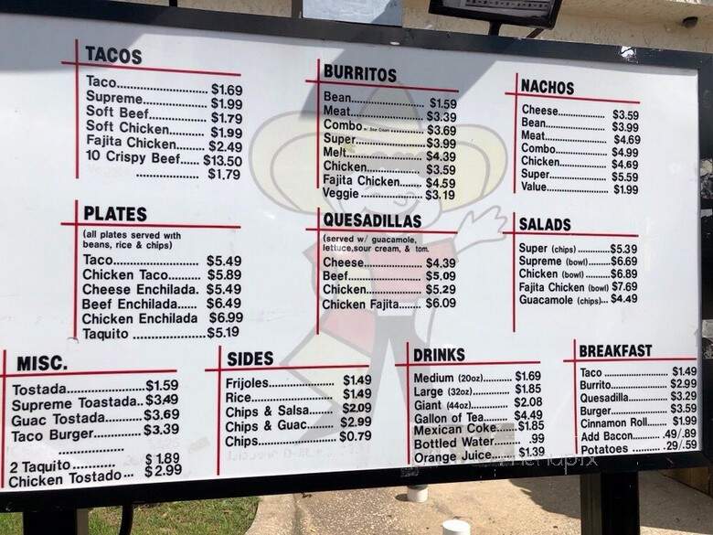 Taco Delite - Plano, TX menu_pic