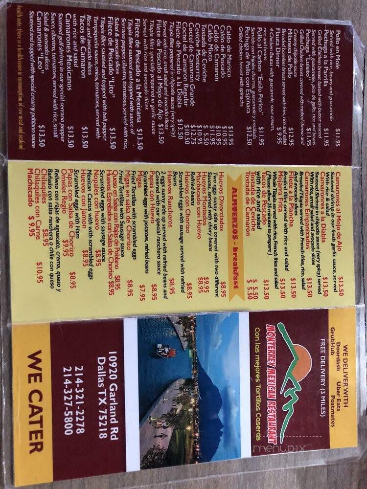 Restaurant Bar Monterrey - Dallas, TX menu_pic