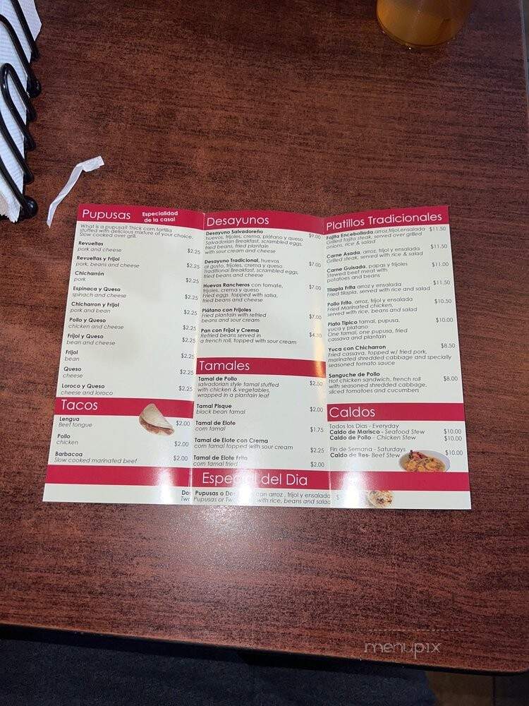 Lilliam Pupuseria Restaurant - Garland, TX menu_pic