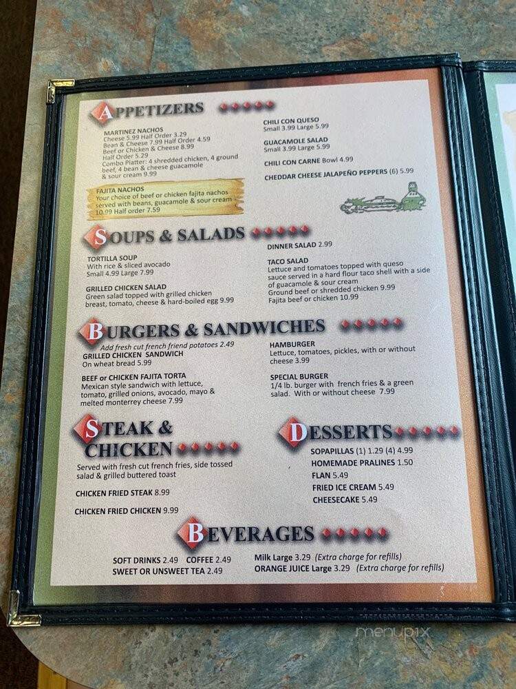 Martinez Restaurant - Mesquite, TX menu_pic