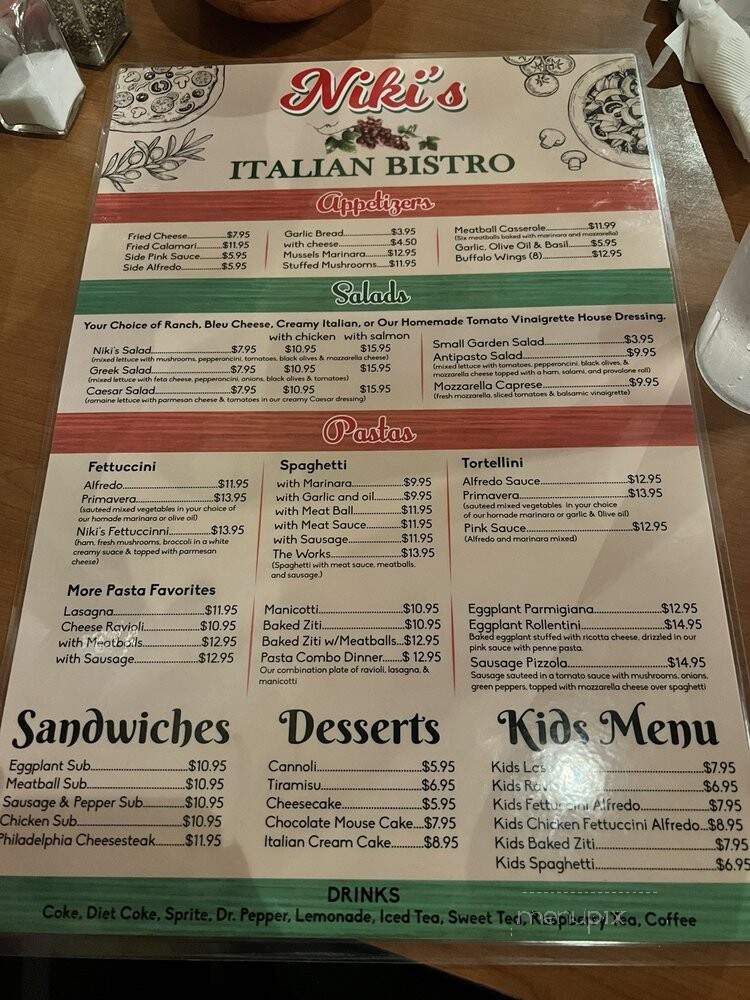Niki's Italian Restaurant - Murphy, TX menu_pic