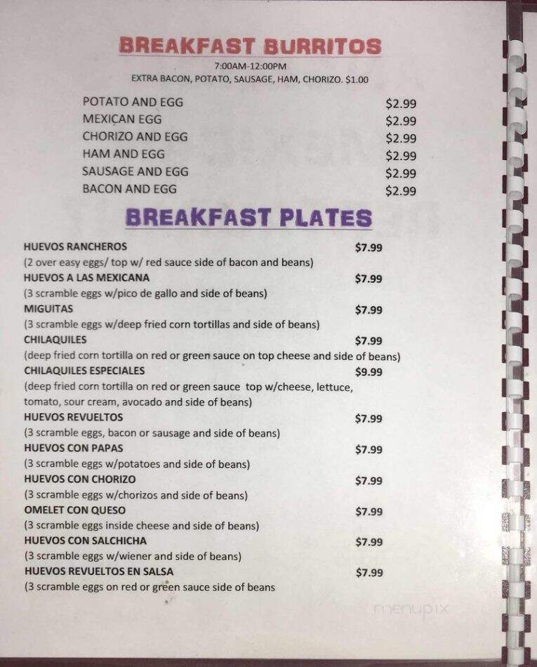 Angelica's Restaurant - Dallas, TX menu_pic