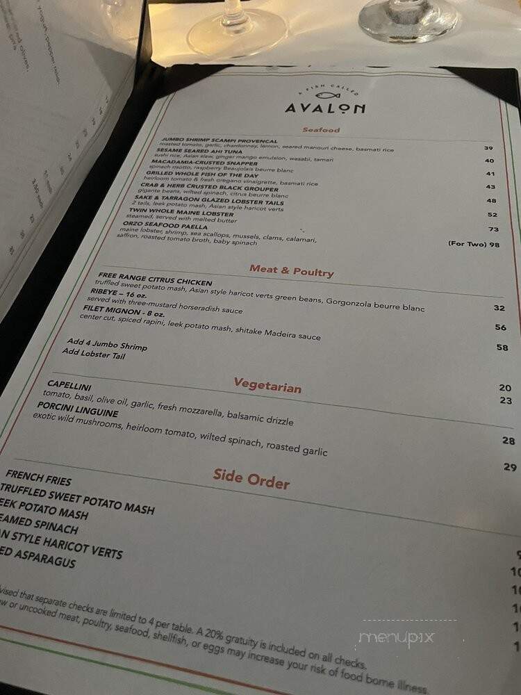 A Fish Called Avalon - Miami Beach, FL menu_pic