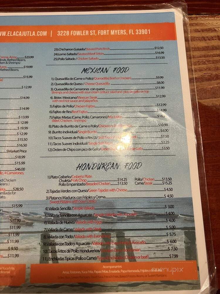 Acajutla Central Amer Restaurant - Fort Myers, FL menu_pic