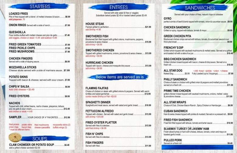 All Star Grill North - Lake Wales, FL menu_pic