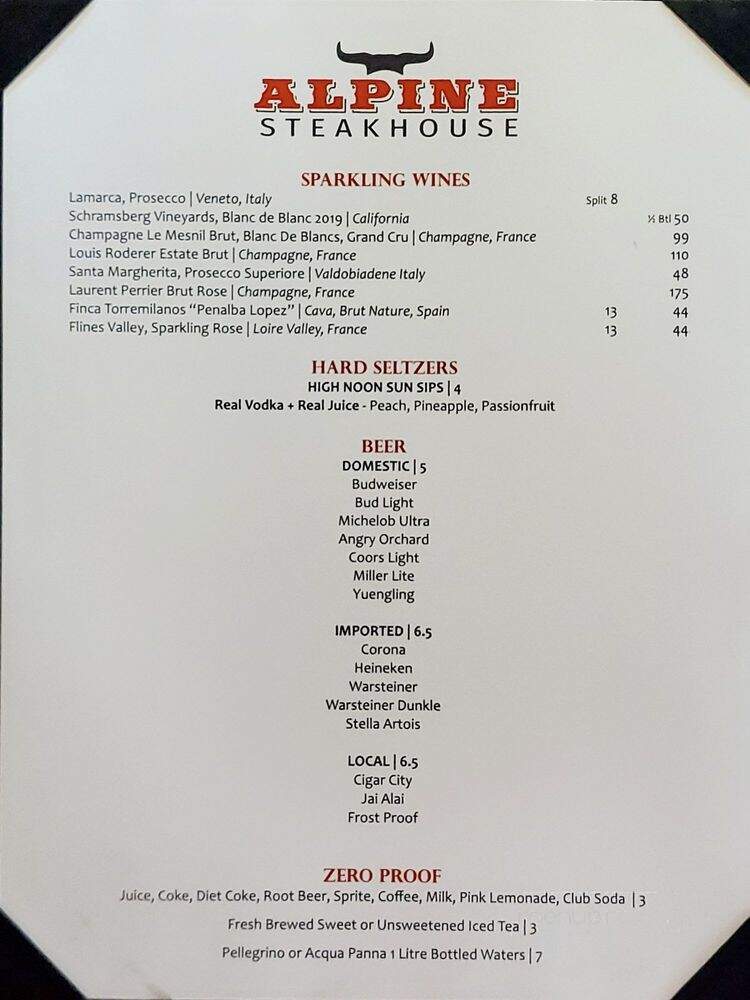 Alpine Steak House & Karl - Sarasota, FL menu_pic