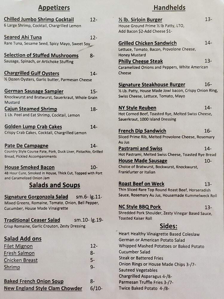 Alpine Steak House & Karl - Sarasota, FL menu_pic