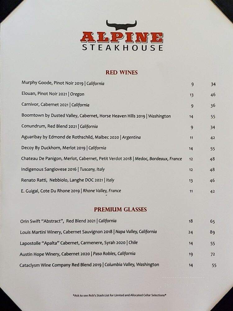 Alpine Steak House & Karl - Sarasota, FL menu_pic