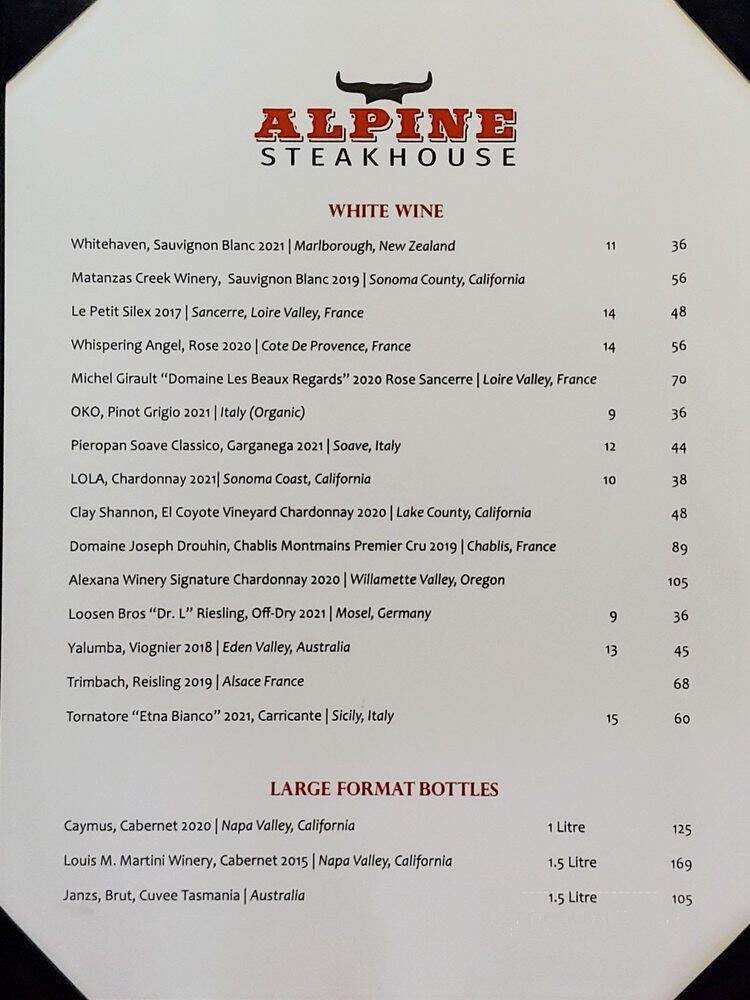 Alpine Steak House & Karl - Sarasota, FL menu_pic