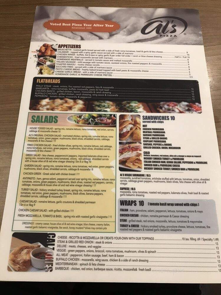 Al's Pizza - Ponte Vedra Beach, FL menu_pic