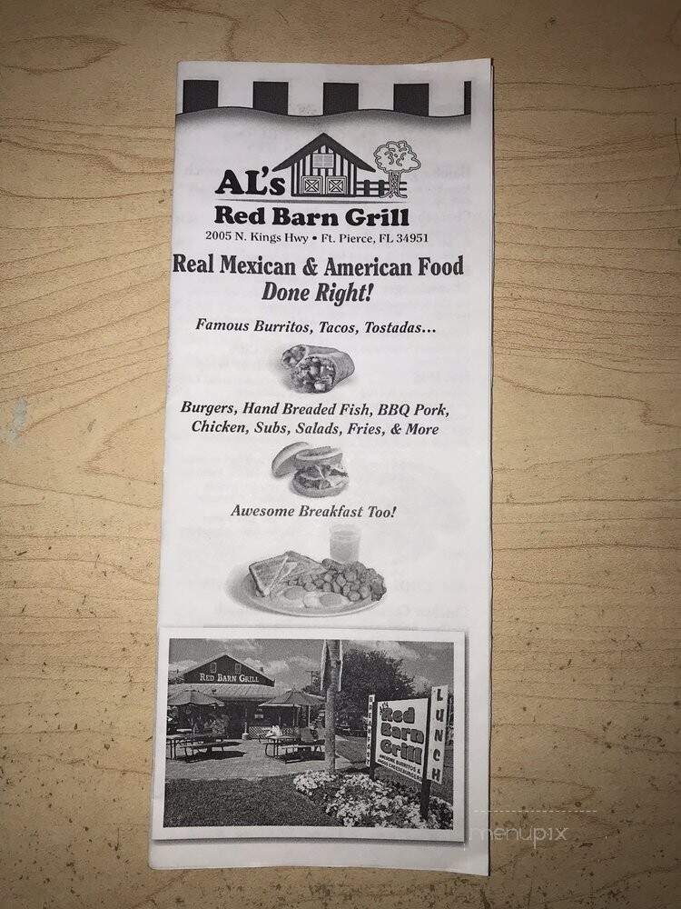 Al's Red Barn Grill - Fort Pierce, FL menu_pic