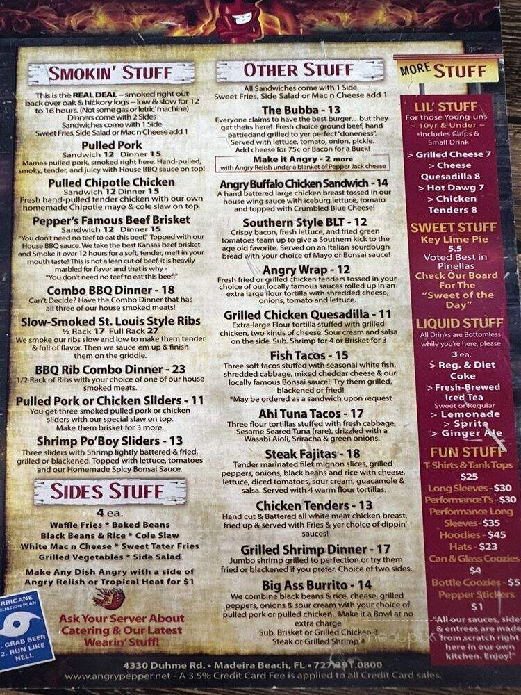 Angry Pepper - St Petersburg, FL menu_pic