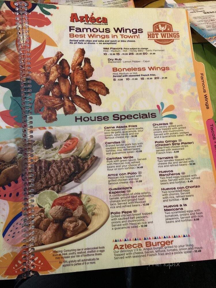 Azteca Mexican - Crestview, FL menu_pic