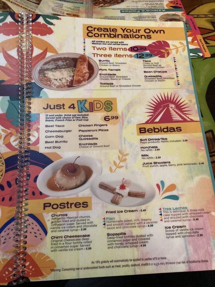 Azteca Mexican - Crestview, FL menu_pic