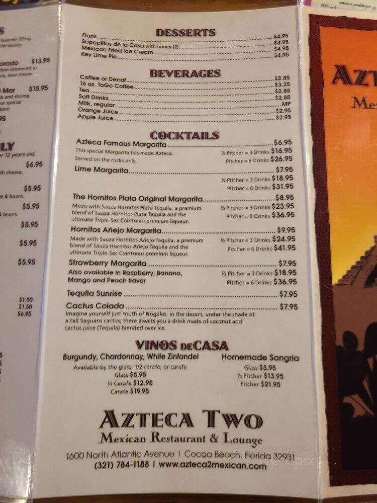Azteca Mexican - Cocoa Beach, FL menu_pic