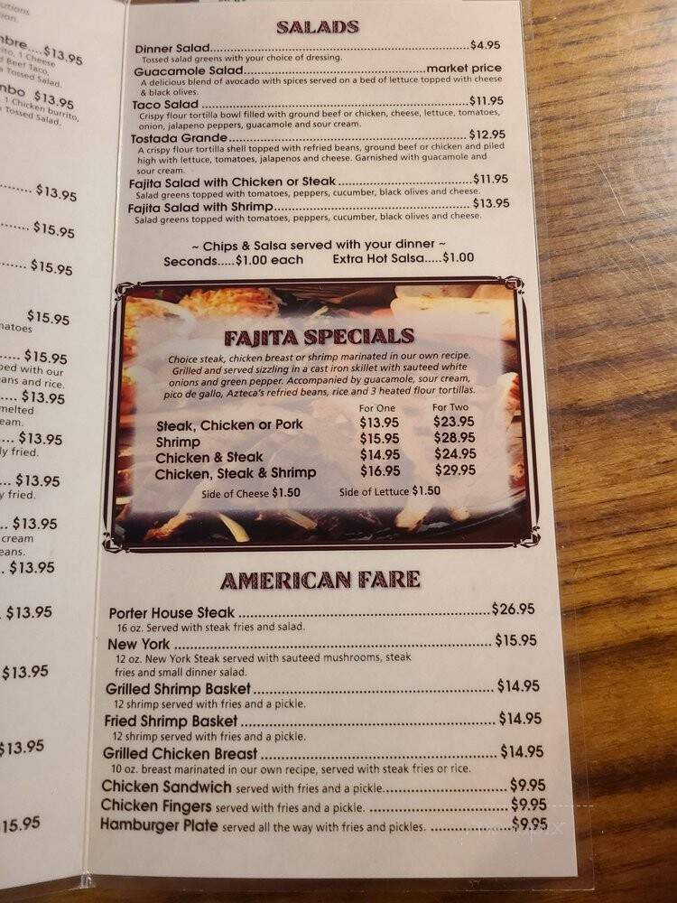 Azteca Mexican - Cocoa Beach, FL menu_pic