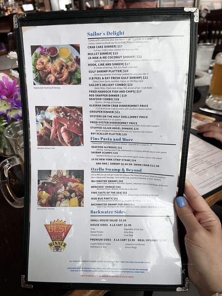 Back Water Jack's - Crystal River, FL menu_pic