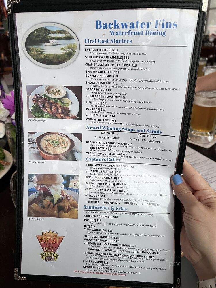 Back Water Jack's - Crystal River, FL menu_pic