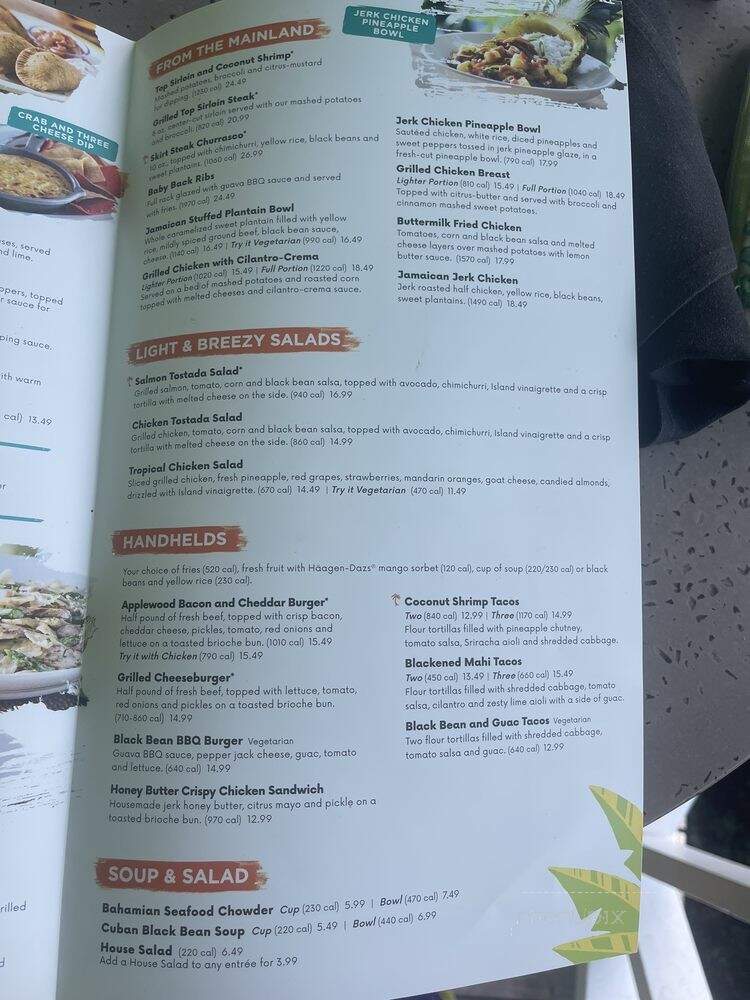 Bahama Breeze - Orlando, FL menu_pic