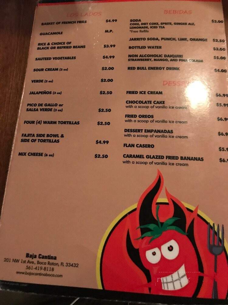 Baja Cafe Uno - Boca Raton, FL menu_pic