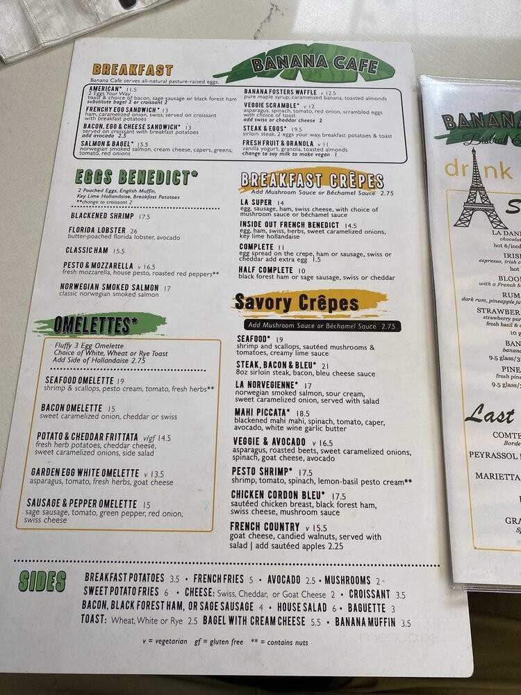 Banana Cafe - Key West, FL menu_pic
