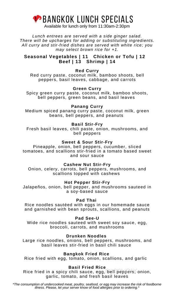 Bangkok Thai Restaurant - Fort Myers, FL menu_pic