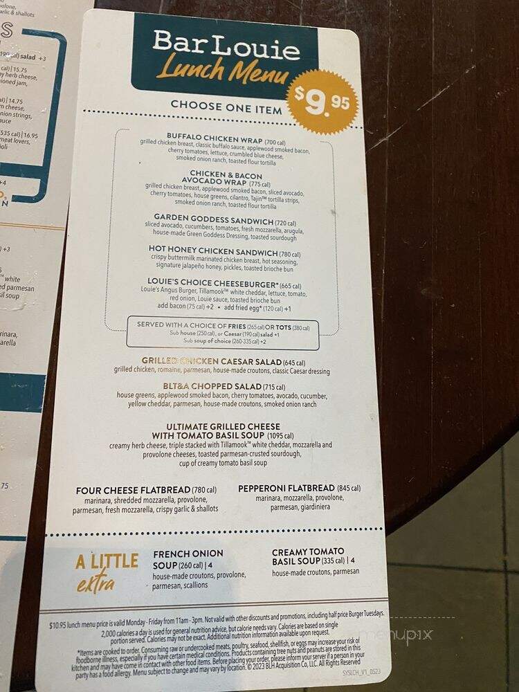 Bar Louie - Tampa, FL menu_pic