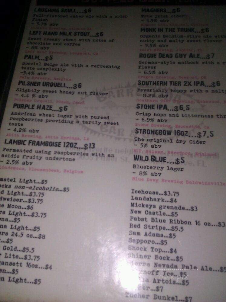 Barracuda Raw Bar & Grill - Miami, FL menu_pic