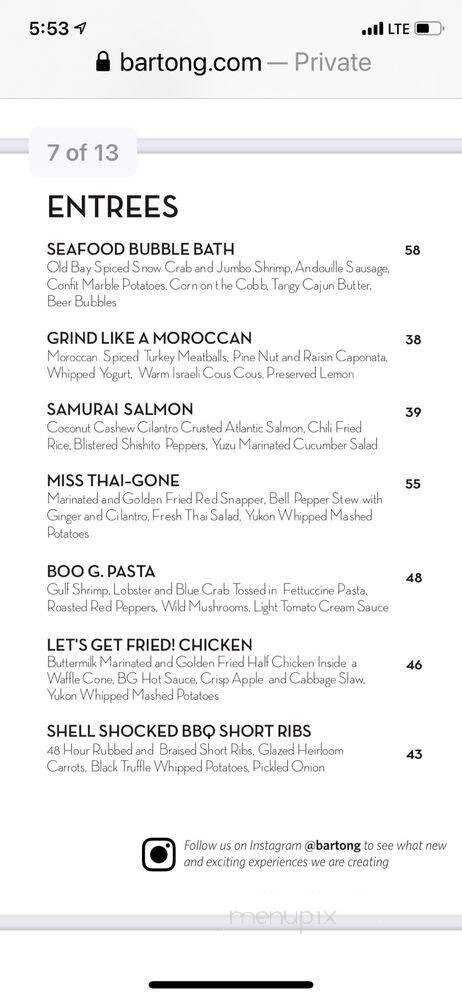 Barton G Restaurant - Miami Beach, FL menu_pic
