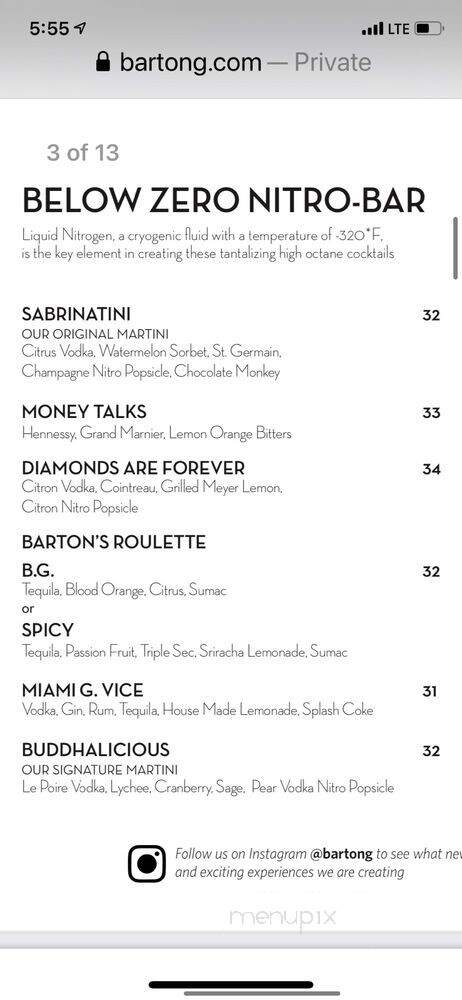 Barton G Restaurant - Miami Beach, FL menu_pic