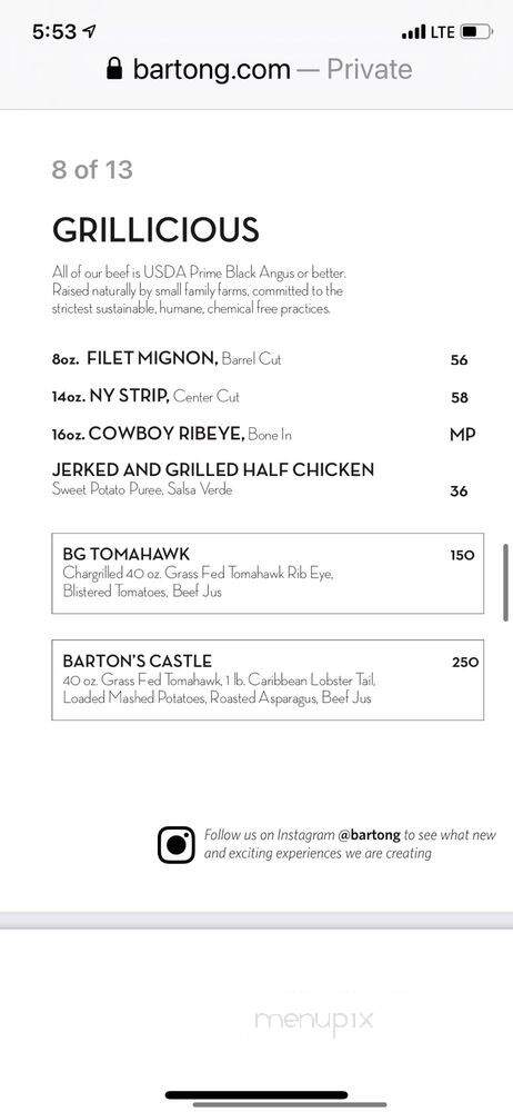 Barton G Restaurant - Miami Beach, FL menu_pic