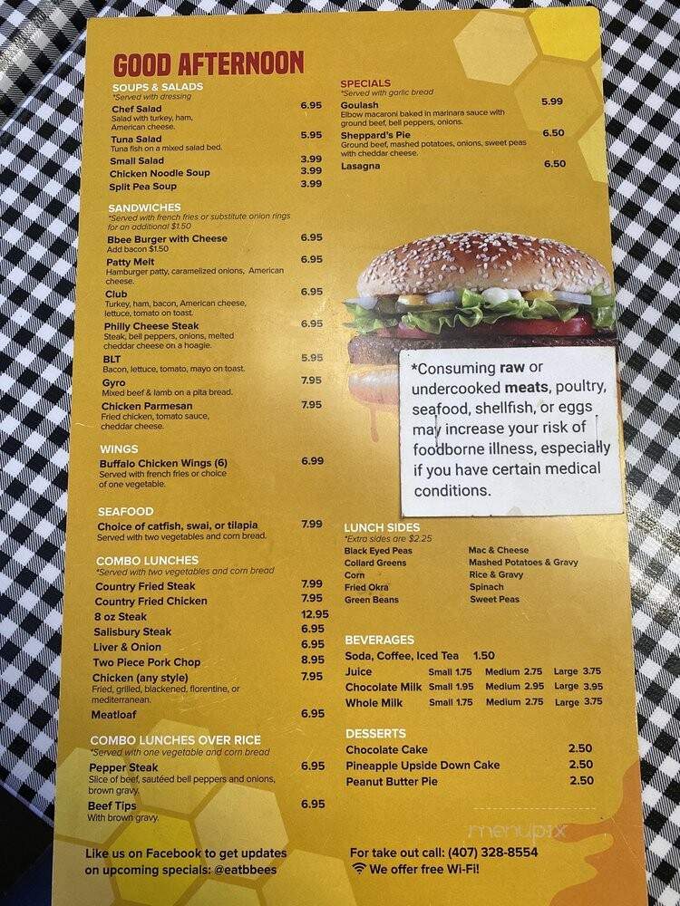Bbee's Home Cooking - Sanford, FL menu_pic
