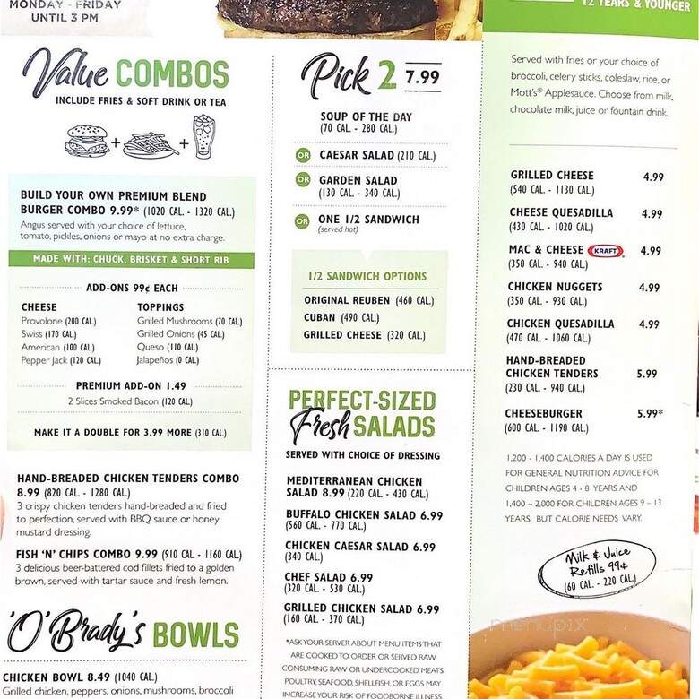 Beef O'Brady's - Melbourne, FL menu_pic