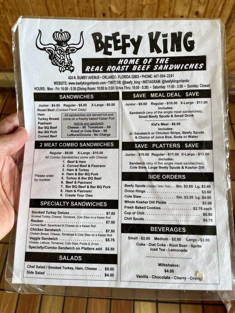 Beefy King - Orlando, FL menu_pic