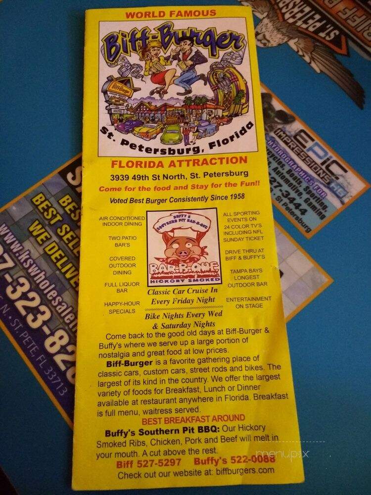 Biff Burger Of 49th Street - St Petersburg, FL menu_pic