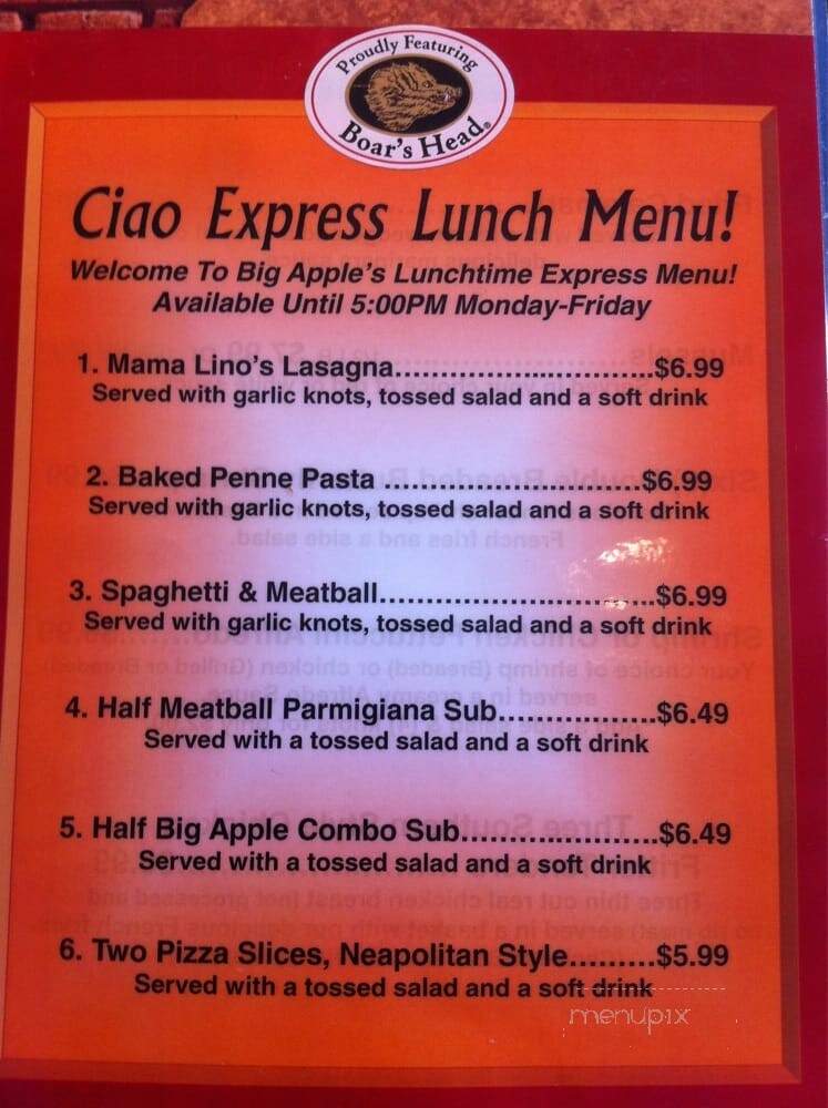 Big Apple Pizza - Vero Beach, FL menu_pic