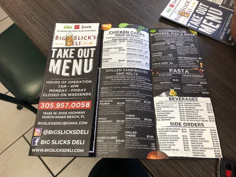 Big Slicks Deli - North Miami Beach, FL menu_pic