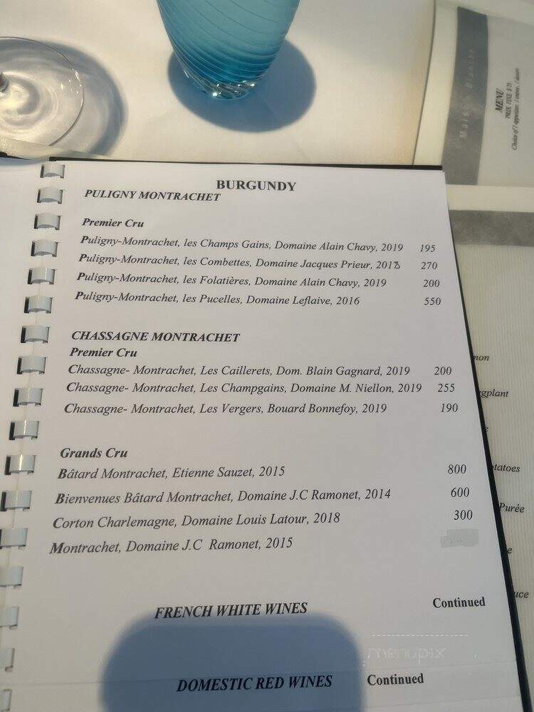 Blanche Maison Restaurant - Longboat Key, FL menu_pic