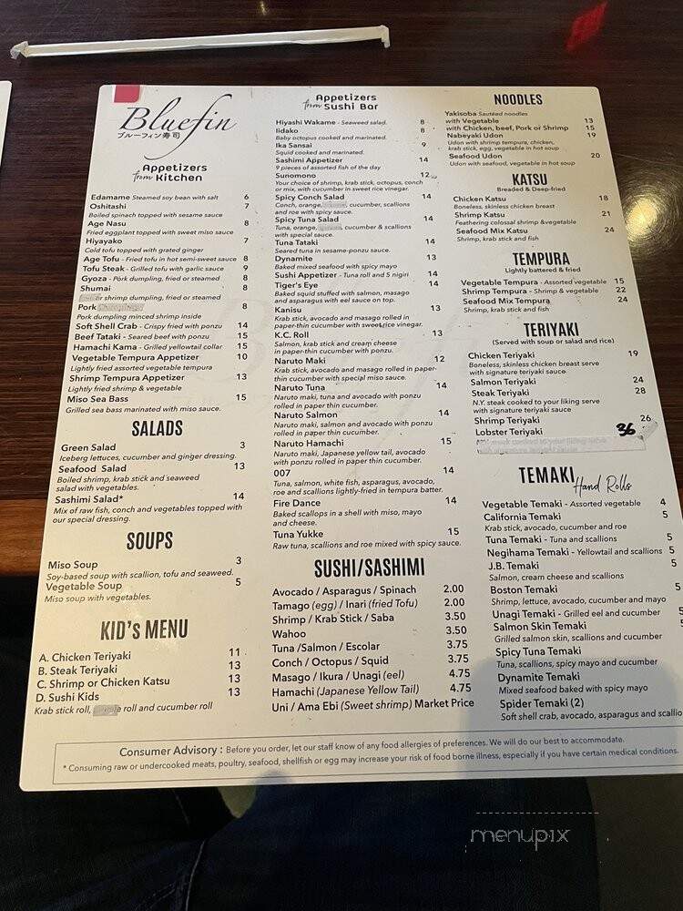 Bluefin Sushi & Thai Grill - Boca Raton, FL menu_pic