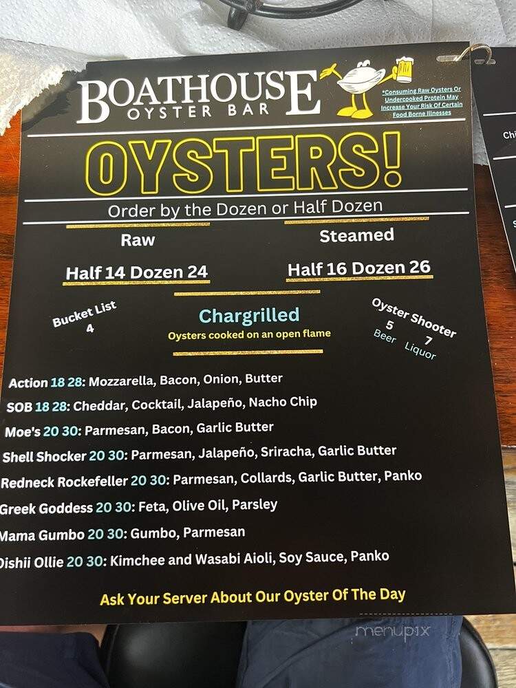 Boathouse Oyster Bar - Destin, FL menu_pic