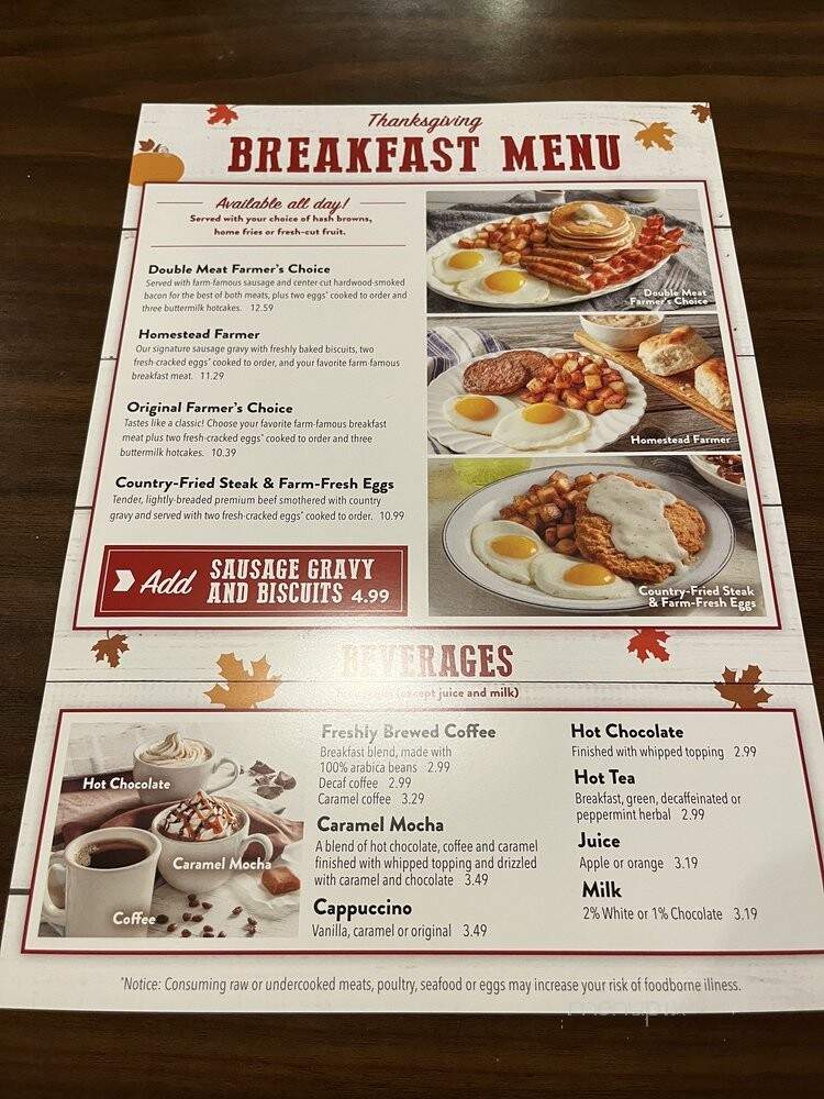 Bob Evans Restaurant - Tampa, FL menu_pic