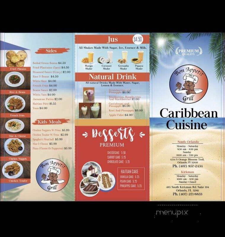 Bonappetit Grill - Orlando, FL menu_pic