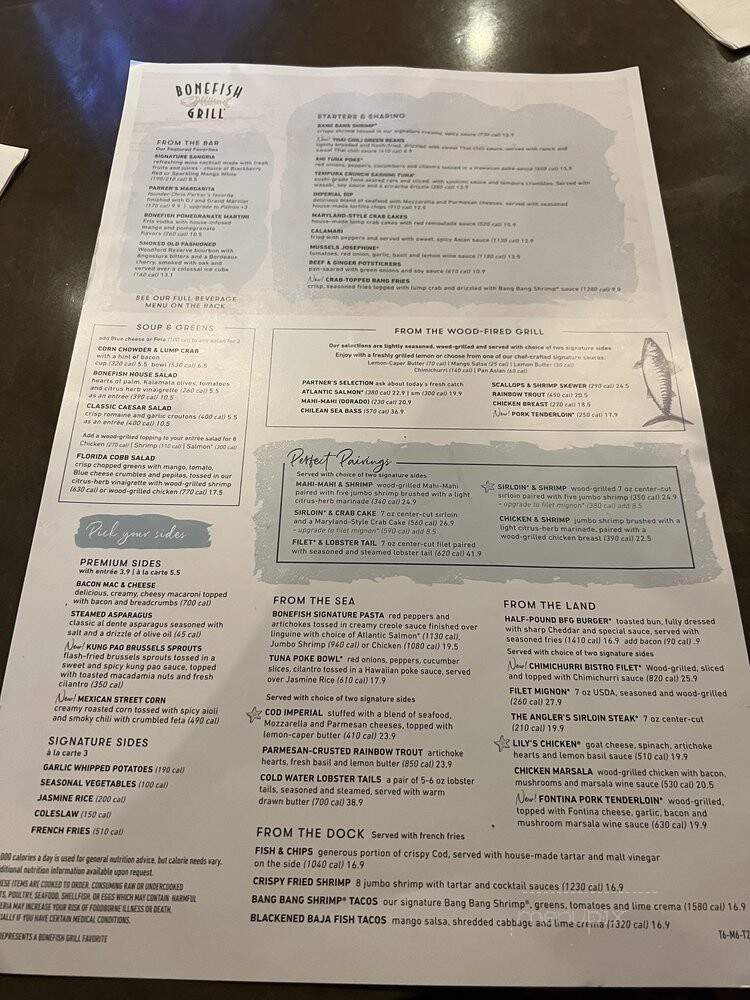 Bonefish Grill - Belleair Bluffs, FL menu_pic