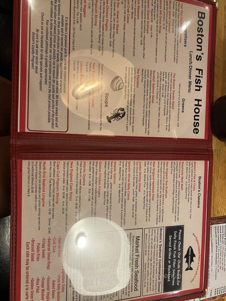 Boston's Fish House - New Smyrna Beach, FL menu_pic