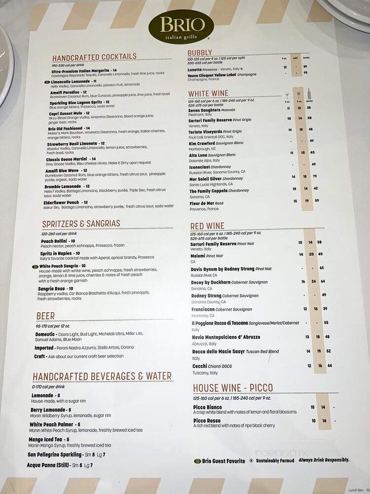 Brio Tuscan Grille - Orlando, FL menu_pic