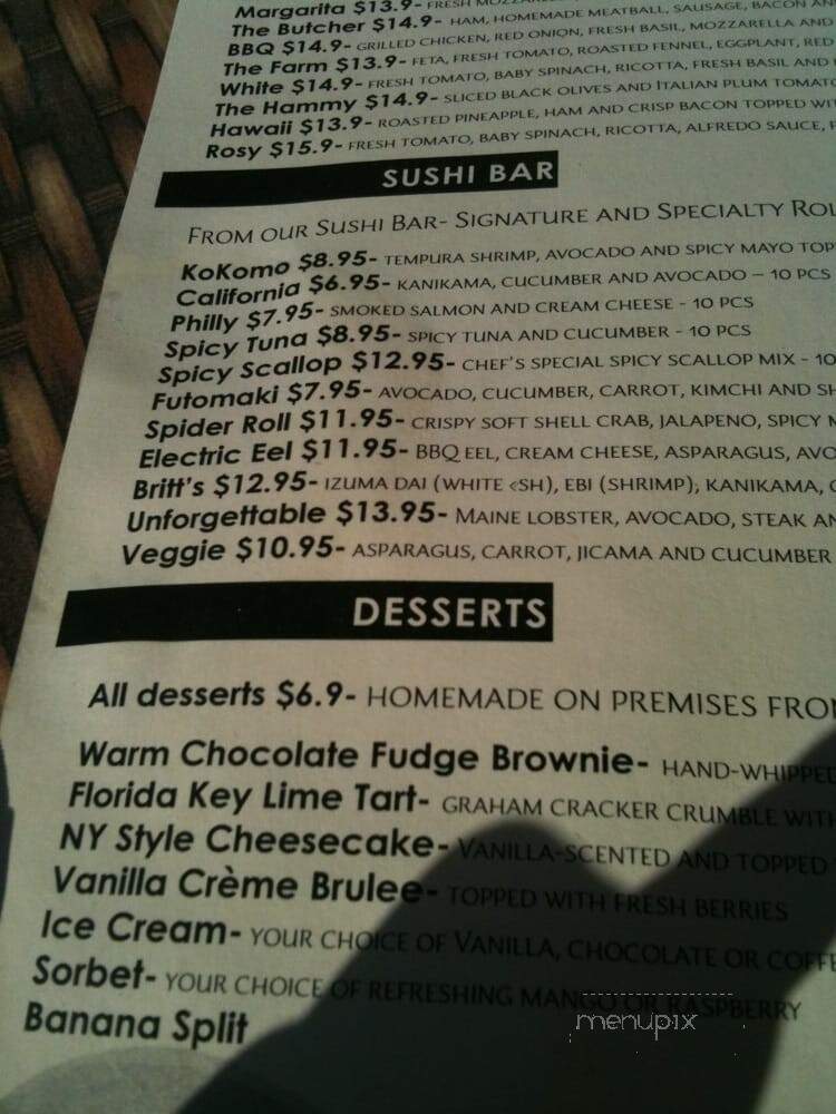Britt's Laguna Grill - Clearwater, FL menu_pic