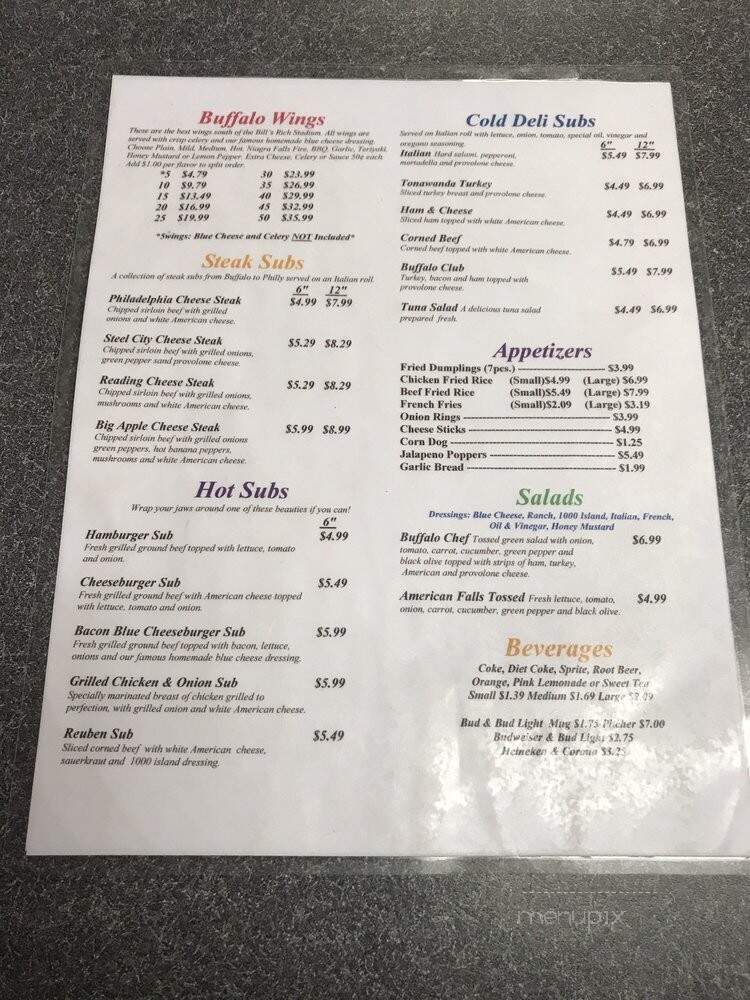 Buffalo Wings & Subs - Orlando, FL menu_pic