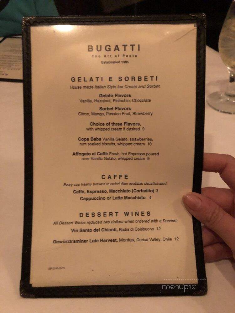 Bugatti Restaurant - Coral Gables, FL menu_pic