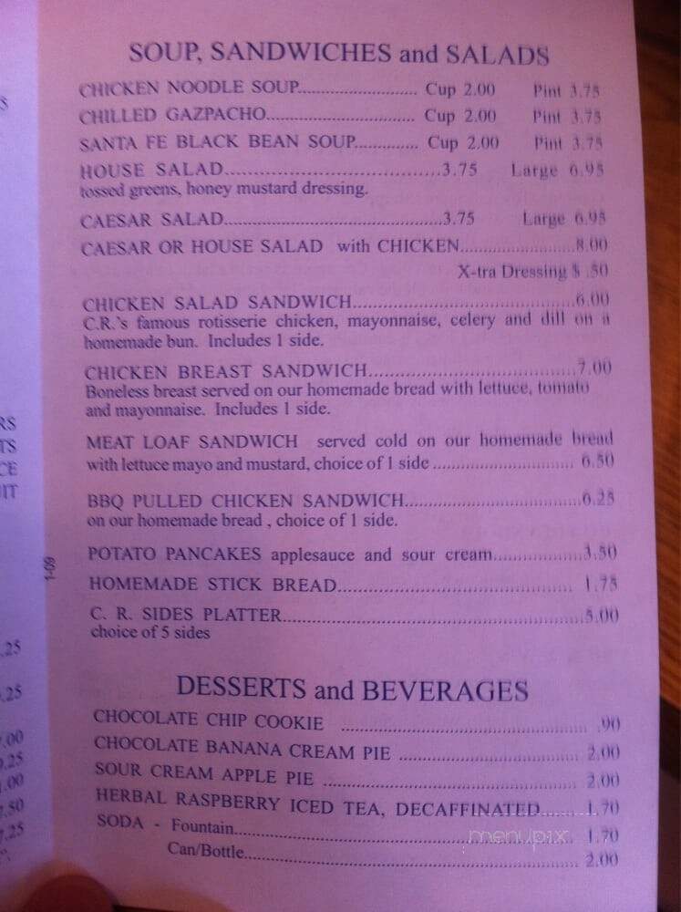C.R. Chicks - West Palm Beach, FL menu_pic